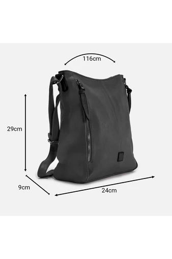 Fekete műbőr Crossbody táska nőknek Bonluo
