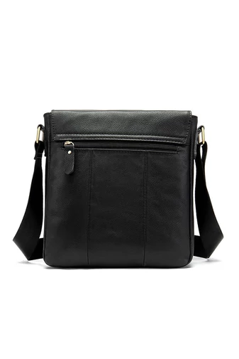 Bonluo Geantă Crossbody De Bărbați Neagră Din Piele Naturală Dimensiune (28*22*6 cm)
