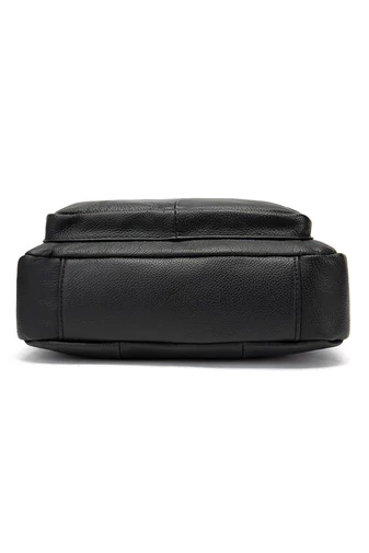 Bonluo Geantă Crossbody De Bărbați Neagră Din Piele Naturală Dimensiune (28*22*6 cm)