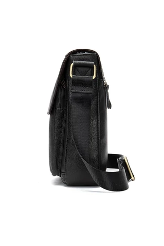 Bonluo Geantă Crossbody De Bărbați Neagră Din Piele Naturală Dimensiune (28*22*6 cm)