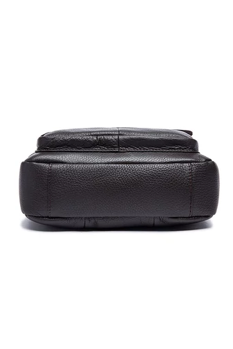 Bonluo Geantă Crossbody De Bărbați Maro Din Piele Naturală Acoperită Cu Coaja De Litchi Calitate Premium Dimensiune (28*22*6 cm)
