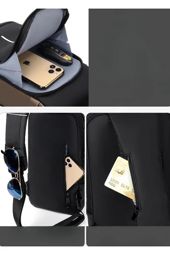 Bonluo Geantă Crossbody Neagră Din Imitație De Piele Cu Cifru De Securitate