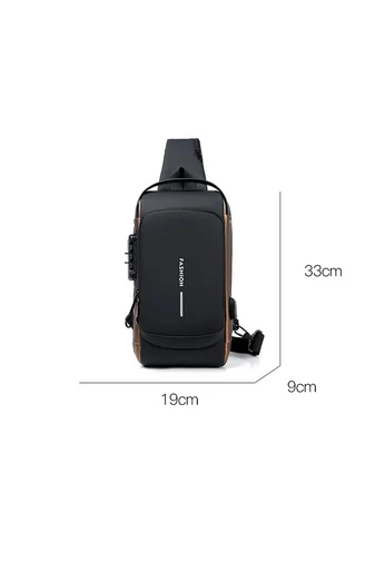 Bonluo Geantă Crossbody Neagră Din Imitație De Piele Cu Cifru De Securitate