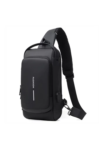 Bonluo Geantă Crossbody Neagră Din Imitație De Piele Cu Cifru De Securitate