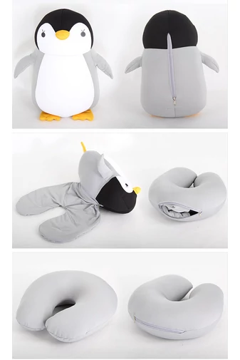 Bonluo Pernă Pentru Gât/Pluș În Formă De Pinguin Ideal Pentru Călătorii 