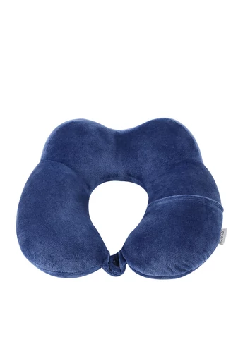 Bonluo Pernă De Gât Albastru Închis Cu Capsă Din Material Moale 28x28cm