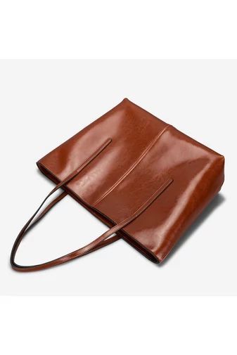 Bonluo Geantă De Umăr Maro Din Piele Naturală De Dimensiunea 30*34*13 cm 