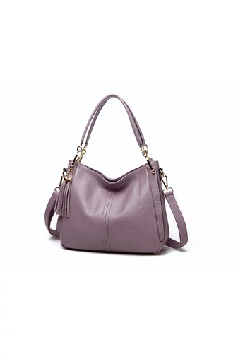 Bonluo Geantă De Umăr/Mână Violet Deschis Din Piele Naturală De Dimensiunea 26*31*12cm 