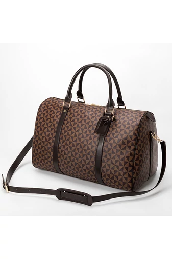 Nagyméretű Prémium Minőségű Barna Designer Utazótáska (28x53x26cm)