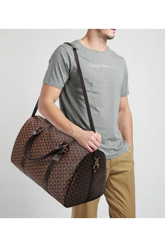 Nagyméretű Prémium Minőségű Barna Designer Utazótáska (28x53x26cm)