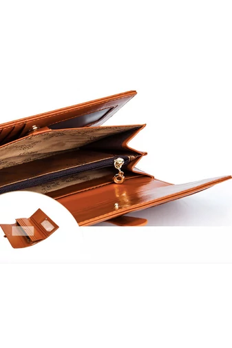 Bonluo Portofel Damă Negru Din Piele Naturală  De Dimensiunea 19*10*3cm