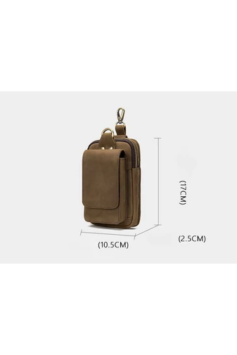 Bonluo Borsetă Pentru Curea/Toc Ospătari Maro Din Piele Naturală Dimensiune (17*10,5*2,5 cm)