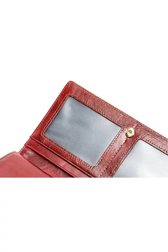 Bonluo Portofel Dama Albastru Închis Din Piele Naturală Dimensiune (19*10*3,5cm)