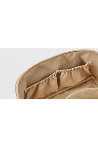 Bonluo Geantă De Cosmetice Bej Din Imitație De Piele Dimensiuni 11*23,6*10,5 cm 