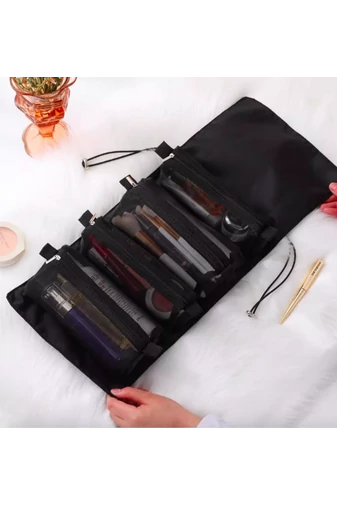 Bonluo Geantă De Cosmetice 4-în-1 Neagră Pliabilă/ Portabilă Și Multifuncțională