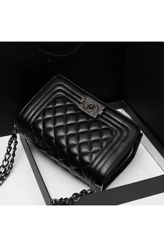 Bonluo Geantă De Umăr/Crossbody Neagră Elegantă Din Imitație De Piele