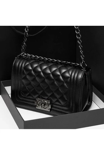 Bonluo Geantă De Umăr/Crossbody Neagră Elegantă Din Imitație De Piele