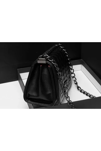 Bonluo Geantă De Umăr/Crossbody Neagră Elegantă Din Imitație De Piele