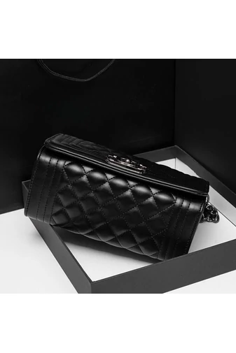 Bonluo Geantă De Umăr/Crossbody Neagră Elegantă Din Imitație De Piele