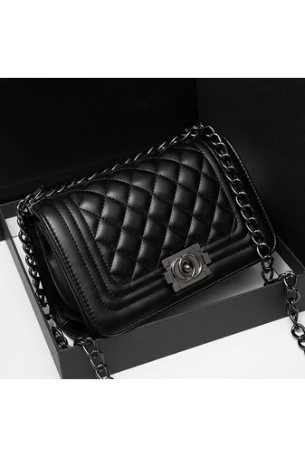 Bonluo Geantă De Umăr/Crossbody Neagră Elegantă Din Imitație De Piele