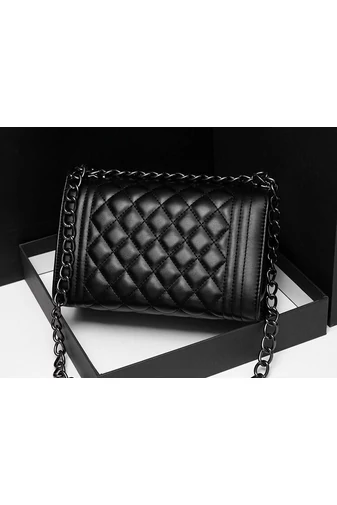 Bonluo Geantă De Umăr/Crossbody Neagră Elegantă Din Imitație De Piele