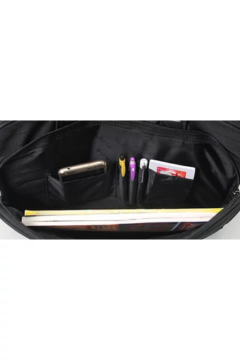 Bonluo Servietă Neagră Din Material Rezistent Extensibil Și Spațiu Pentru Laptop Dimensiune Maximă 15.6inch