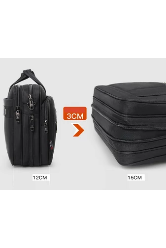 Bonluo Servietă Neagră Din Material Rezistent Extensibil Și Spațiu Pentru Laptop Dimensiune Maximă 15.6inch