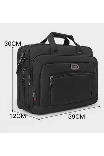 Bonluo Servietă Neagră Din Material Rezistent Extensibil Și Spațiu Pentru Laptop Dimensiune Maximă 15.6inch