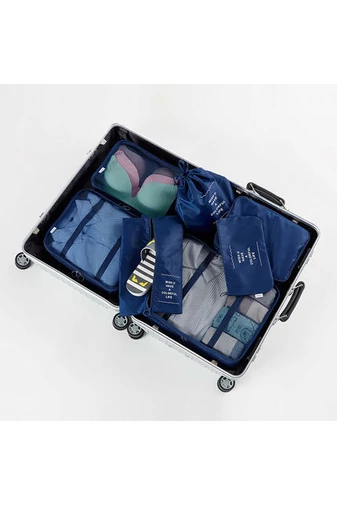 Sac Pentru Depozitare Haine Alb Cu Model Ideal Pentru Călătorii (7buc)