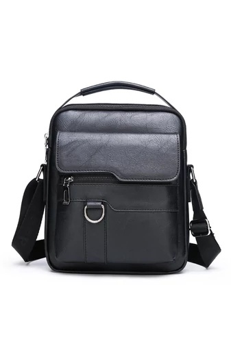 Bonluo Set Geantă De Bărbați Negru Cu Două Portofele Incluse Din Imitație Piele (26*22*6cm)