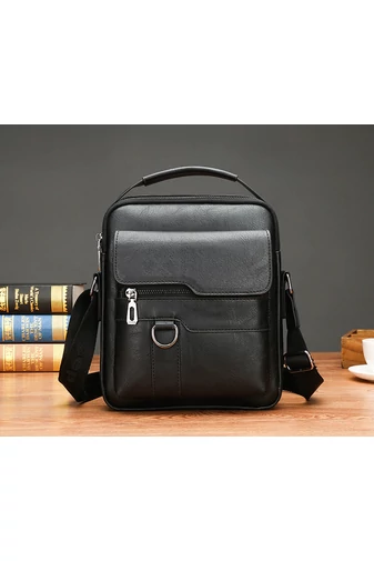 Bonluo Set Geantă De Bărbați Negru Cu Două Portofele Incluse Din Imitație Piele (26*22*6cm)