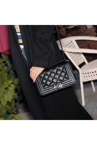 Bonluo Geantă De Umăr/Crossbody Neagră Elegantă Din Imitație De Piele