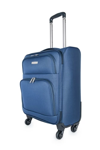 Leonardo Da Vinci Troler De Cabină Albastru Închis Din Material Textil Dimensiune Wizz-air (55x40x20)