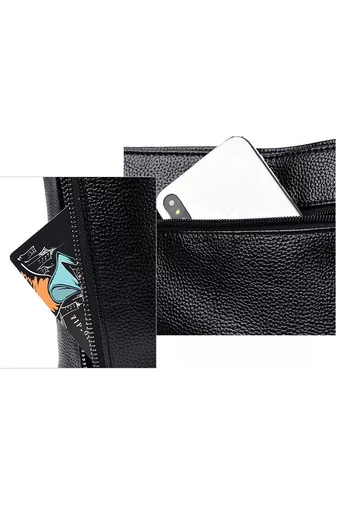 Bonluo Geantă Crossbody Neagră Din Imitație De Piele De Dimensiunea 20*27*10cm