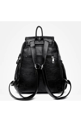 Bonluo Rucsac Damă Negru Din Imitație De Piele De Dimensiunea 34*32*17cm