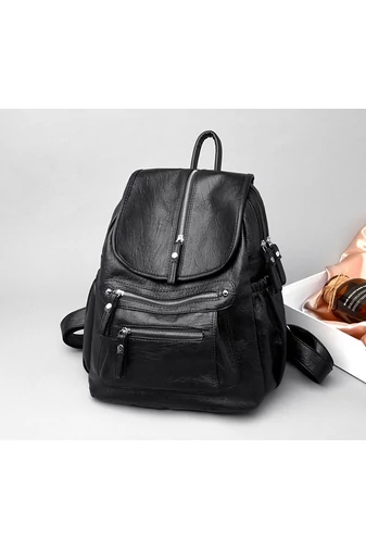Bonluo Rucsac Damă Negru Din Imitație De Piele De Dimensiunea 34*32*17cm