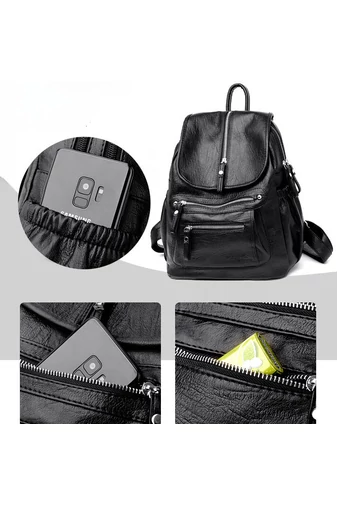 Bonluo Rucsac Damă Negru Din Imitație De Piele De Dimensiunea 34*32*17cmBonluo Rucsac Damă Negru Din Imitație De Piele De Dimensiunea 34*32*17cm