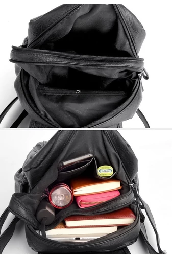 Bonluo Rucsac Damă Negru Din Imitație De Piele De Dimensiunea 34*32*17cm