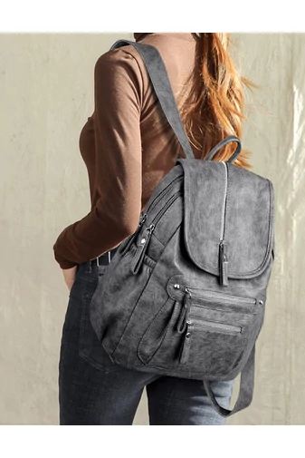 Bonluo Rucsac Damă Negru Din Imitație De Piele De Dimensiunea 34*32*17cm
