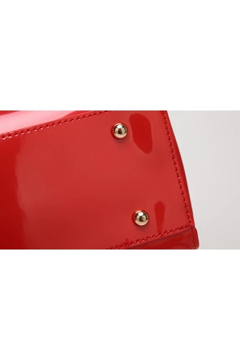 Bonluo Geantă De Mână/Umăr Roșie Din Material Lăcuit Accesorizat Dimensiune (34x15x11cm)