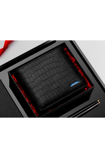 Bonluo Portofel Cafeniu Din Piele Naturală Tip Pliabil Dimensiune (11,5x10x1cm)