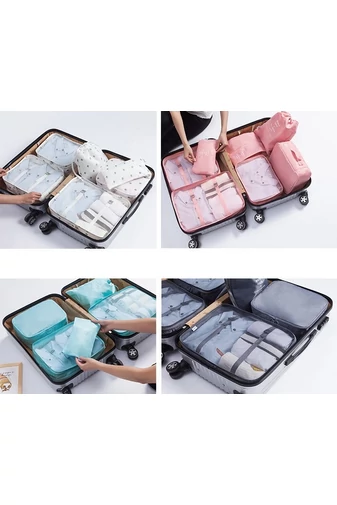 Bonluo Set Organizator Albastru Deschis Ideal Pentru Călătorii Sau Organizare Dulap( 10buc)