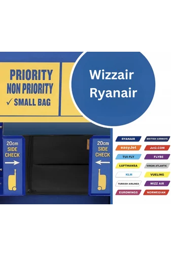 Hátizsák Wizz Air Ryanair méretben (40x25x20cm)Vízálló Fekete