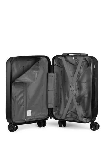 Kabinbőrönd Keményfalú Kézipoggyász Wizz Air Méretben Bonluo Fekete 55X34X20cm