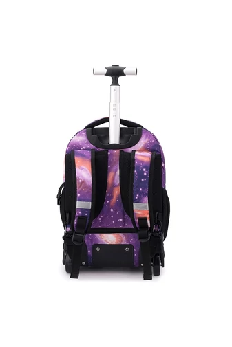 Bonluo Ghiozdan Pe Roți Violet Colorat Din Material Impermeabil Dimensiune 48*31*21cm