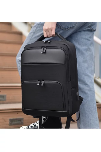 Bonluo Rucsac Gri Cu Atasare La Troler Prevăzut Cu Spațiu USB Multiple Buzunare Dimensiune (43x15x31cm)