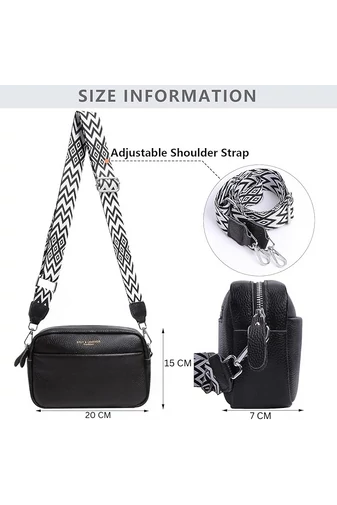 Geantă Crossbody Bonluo Neagra Din Piele Naturală Dimensiune Mică(15*20*7cm)