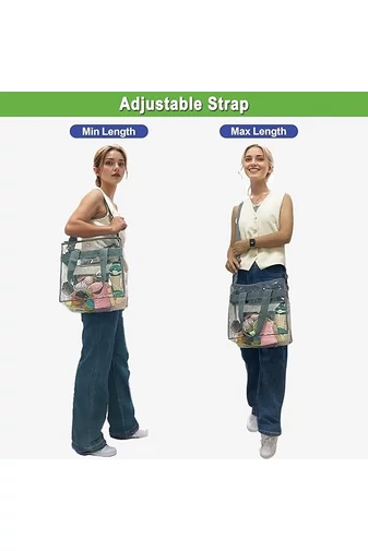 Geantă Transparentă Cu Mâner Gri Bonluo Din Material Impermeabil Dimensiune (32*31*15cm)