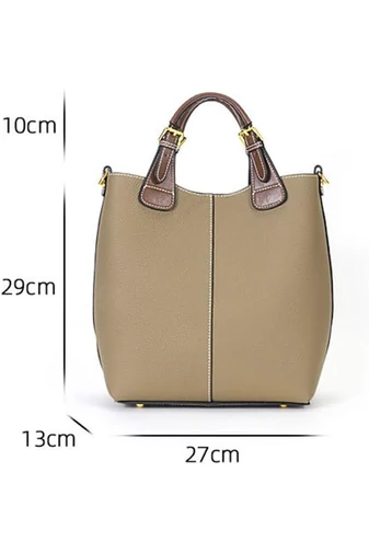 Geantă De Mână Alba Bonluo Din Piele Naturală Dimensiune (29*27*13cm)