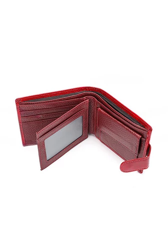 Portofel Bonluo Negru Din Piele Naturală Lăcuită De Dimensiunea 10*12*2.5 cm